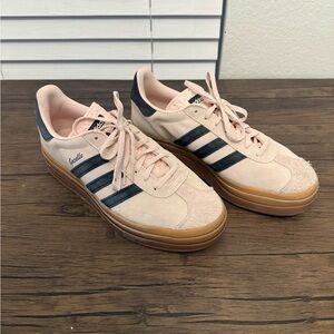 Adidas Gazelle Blush and Navy Sneakers